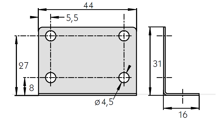 Nano - Haltewinkel